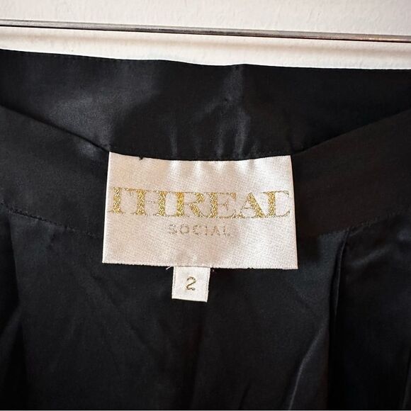 Thread Social Black Silk Pants Bow Detail Size 2 - Picture 6 of 7